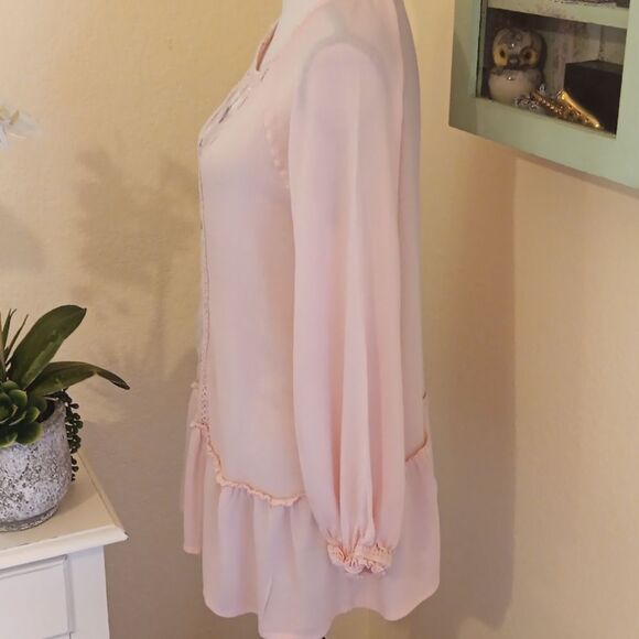 Suzanne Betro Pink Lace Blouse. Soft Girl - Picture 4 of 10